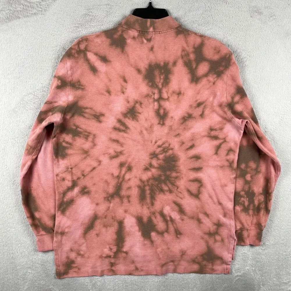 Polo Ralph Lauren Shirt Mens Large Pink Brown Tie Dye Long Sleeve  USA Made